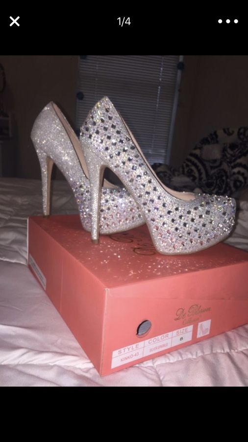 Silver Jeweled Stilettos