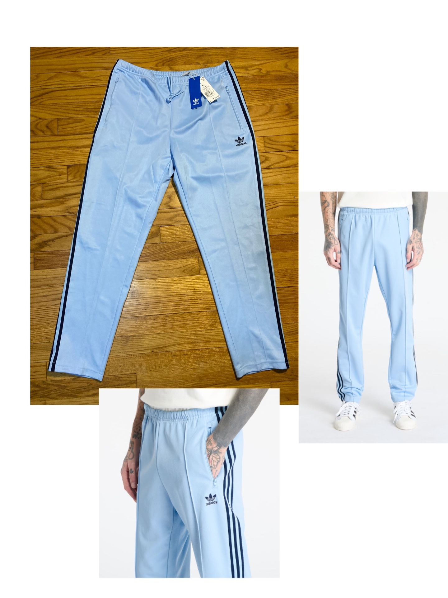 Adidas Adicolor Classics Track Pants baby & navy Men’s sz L NEW!