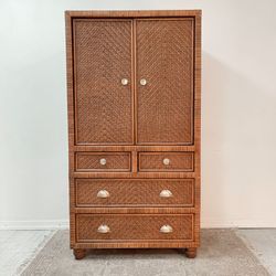 Restored Rattan Armoire 