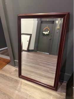 Cherry Wood Wall Mirror - 23.5” x 36”