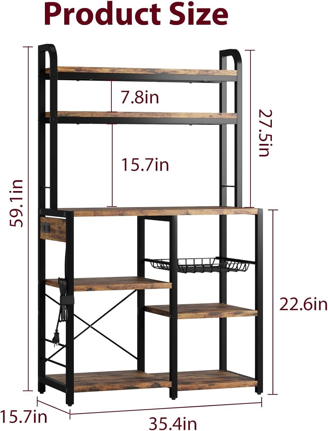 Bakers Rack With Power outlets