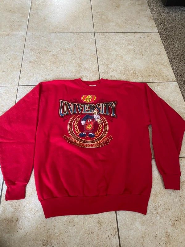 VINTAGE 1990s Jelly Bean University Crewneck Belly flavors Collectors