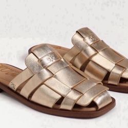 Sam Edelman Dina Fisherman Leather Slip On Mule Sandals