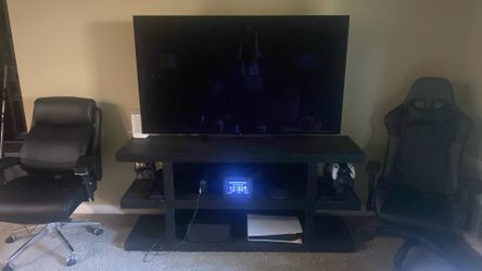 Solid Wood Entertainment Stand, Black