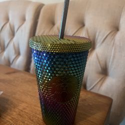 Starbucks Oil Slick Rainbow Studded Tumbler 16oz. Grande Cold Cup Fall 2023 New