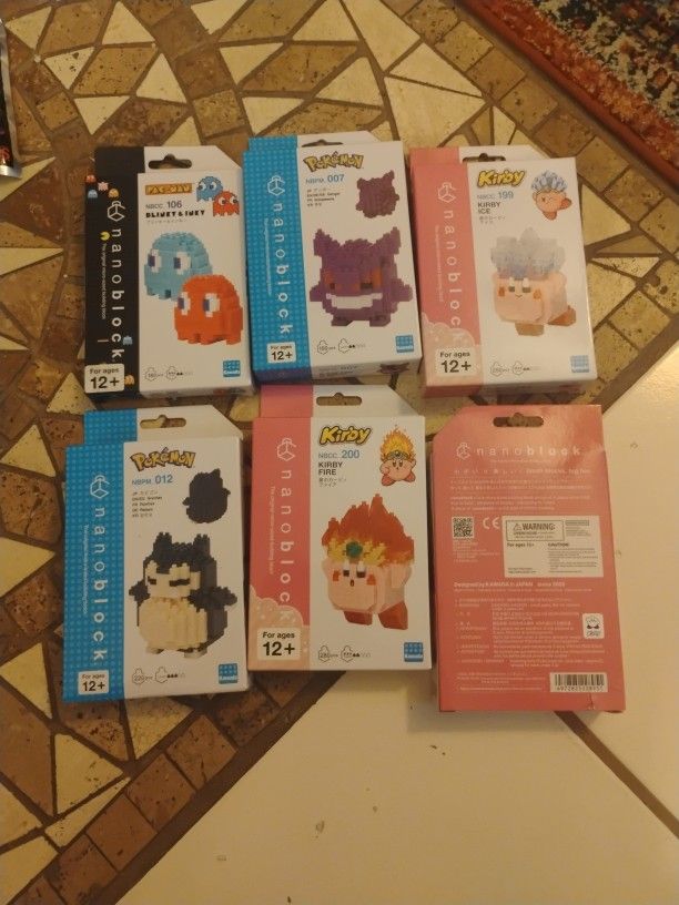 Brand New Nano Block Kirby In Pokemon Sets Unopened $12 Each