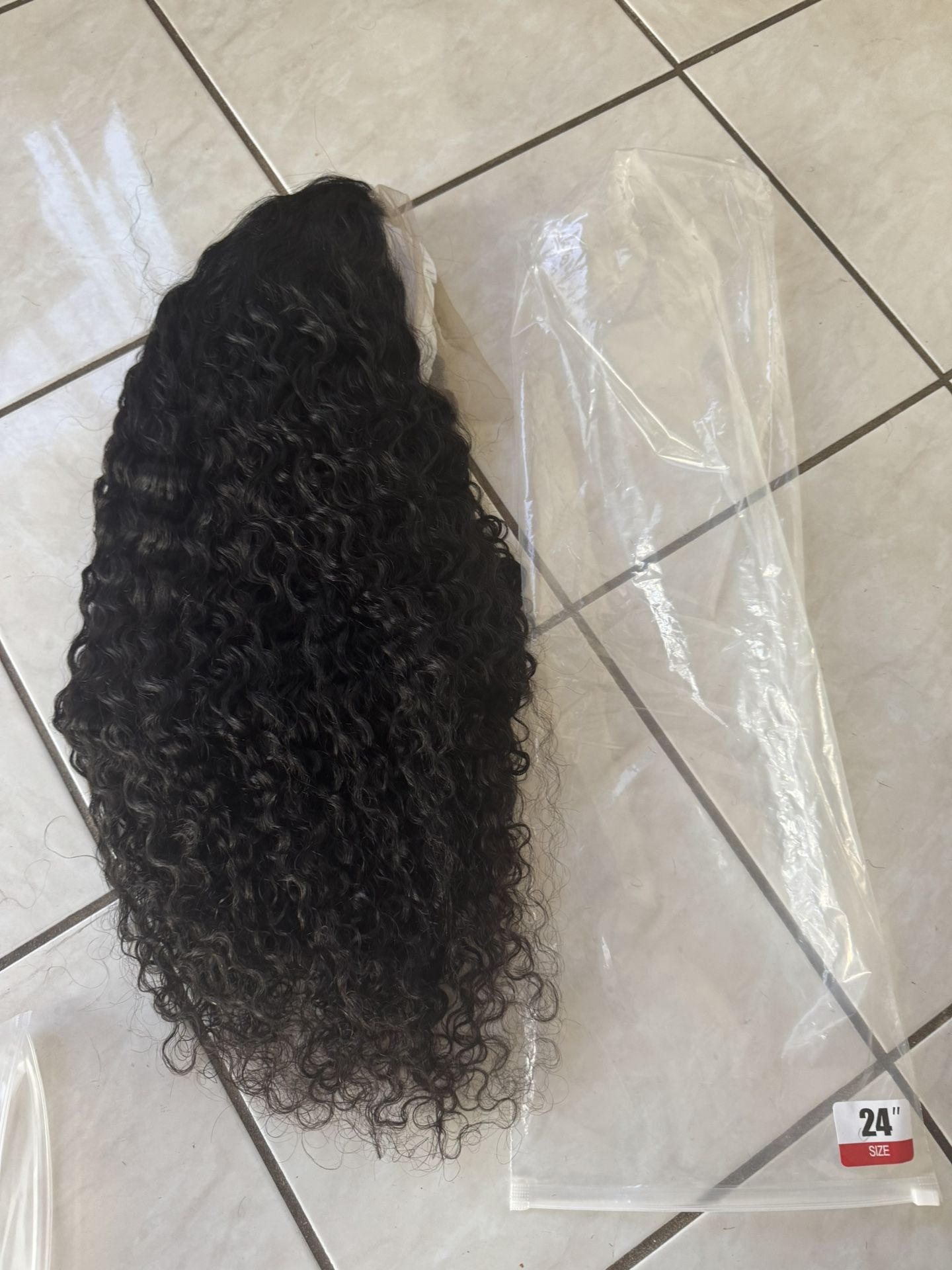 24in Human Hair Water Wave Lace Frontal Wig 200% Density
