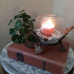 $8 Glass Rod Iron Candle Holder