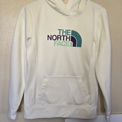 Ladies North Face Logo White Slim Fit Pullover Sz Medium