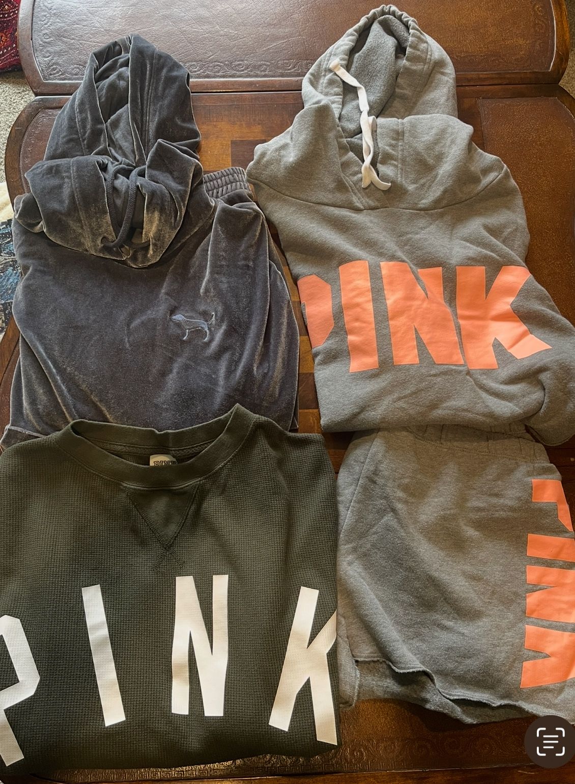 PINK Brand / Hoodie, Hoodie Short Set & Long Sleeve – Gently Used ( M - S )