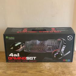 TopTech 4in1 Wired USB LED PC Pro Complete Gaming Set