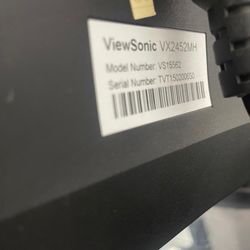 ViewSonic 24" Monitor (VX2452mh) – Full HD, 2ms, HDMI – Lightly Used + Original Box