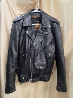 Milwaukee Leather Motorcycle Jacket Mens M Black Zip-Out Liner