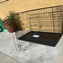 48" Foldable Dog Crate With Double Doors 