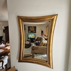 Large Mirror With Gold Frame 