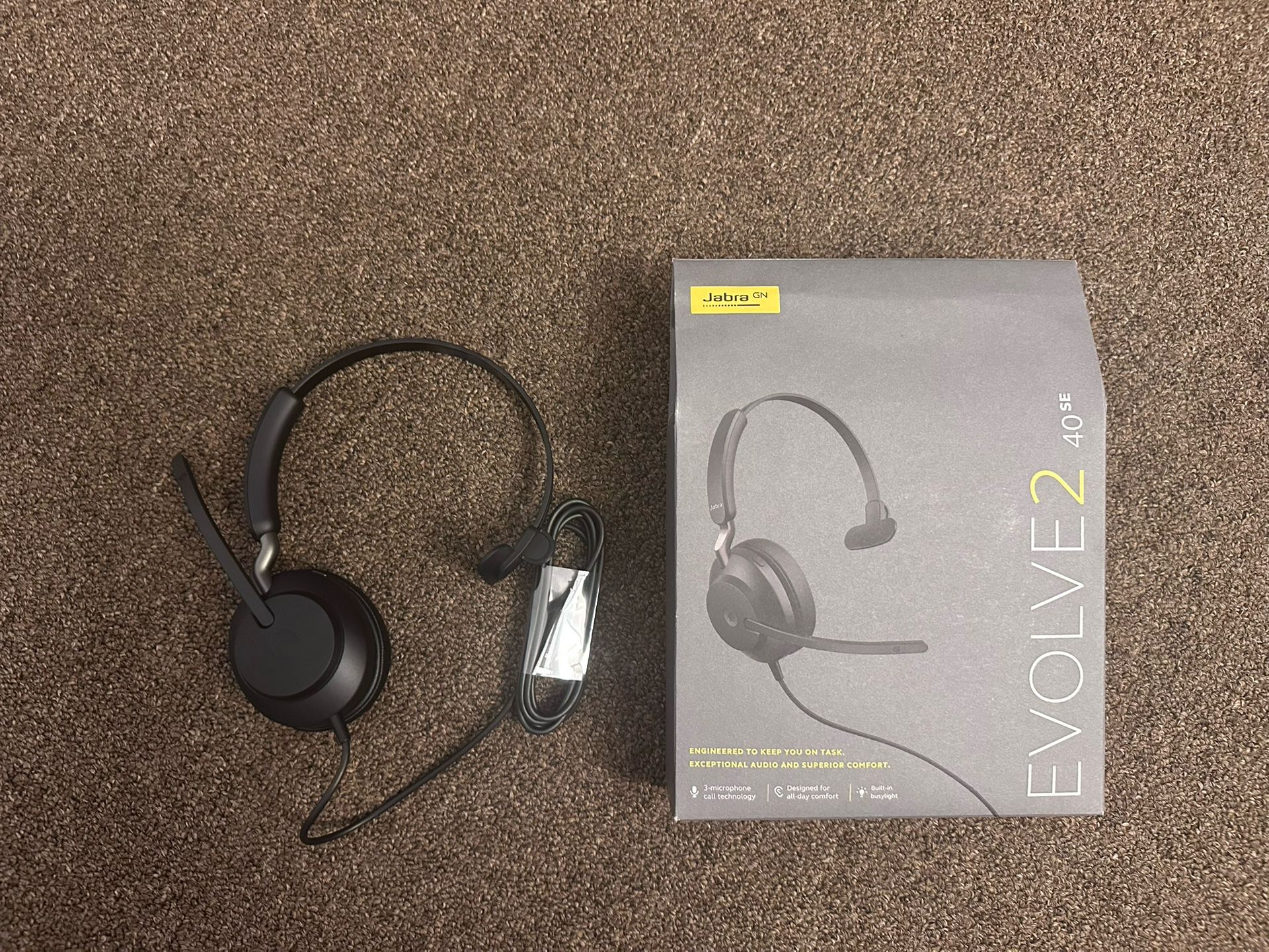 Jabra Evolve2 40 SE Mono Headset – Open Box, Never Used