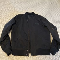 Rare SpaceX Bomber Jacket Full Zip Mens Size Large Space Exploration Musk Black