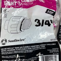 Ten 3/4 in. Liquidtight NM Straight PVC Conduit Fitting Connectors
