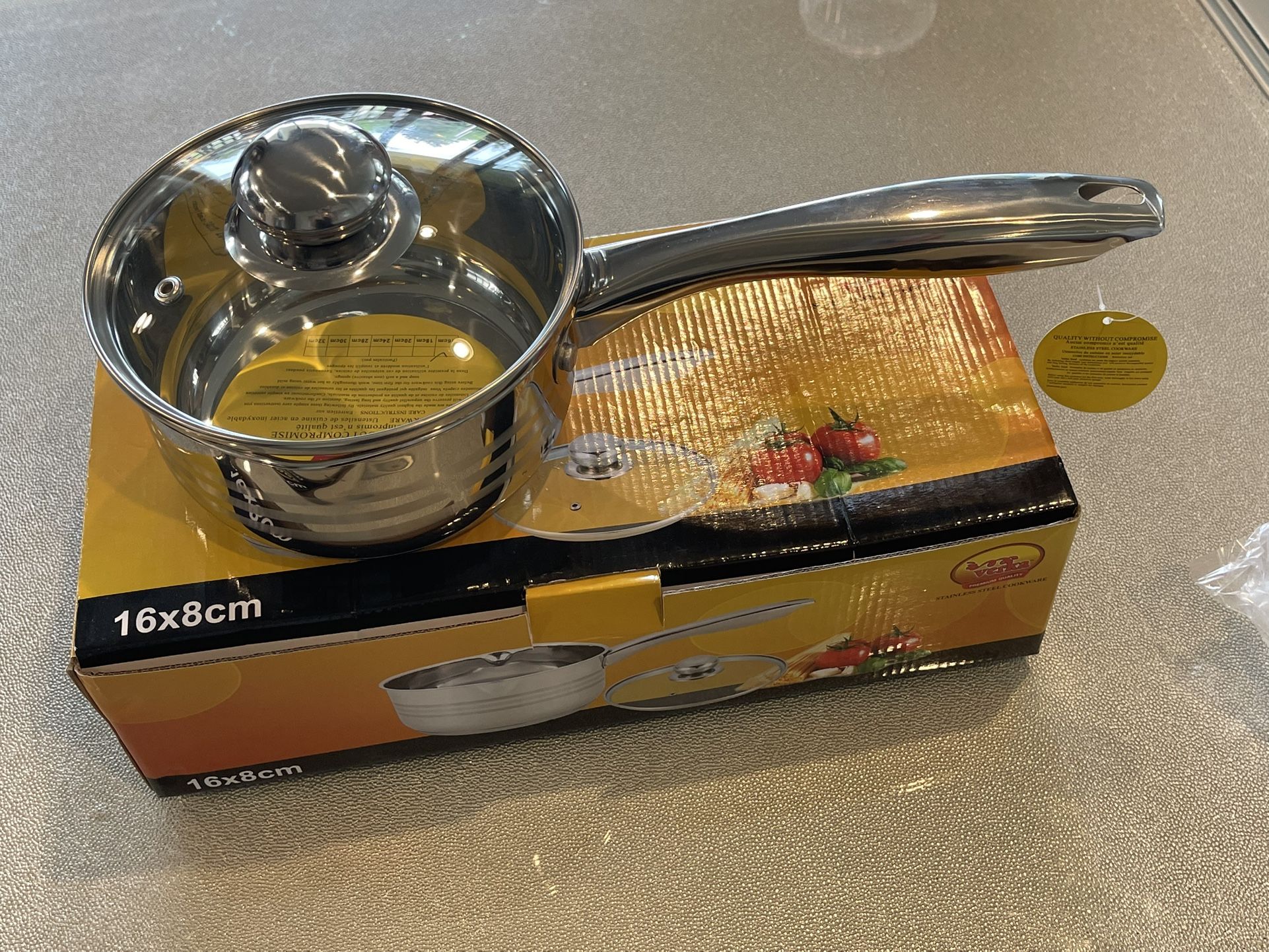 NEW Stainless Steel Pan With Lid