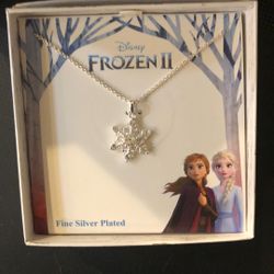 Snowflake Necklace Silver Plated