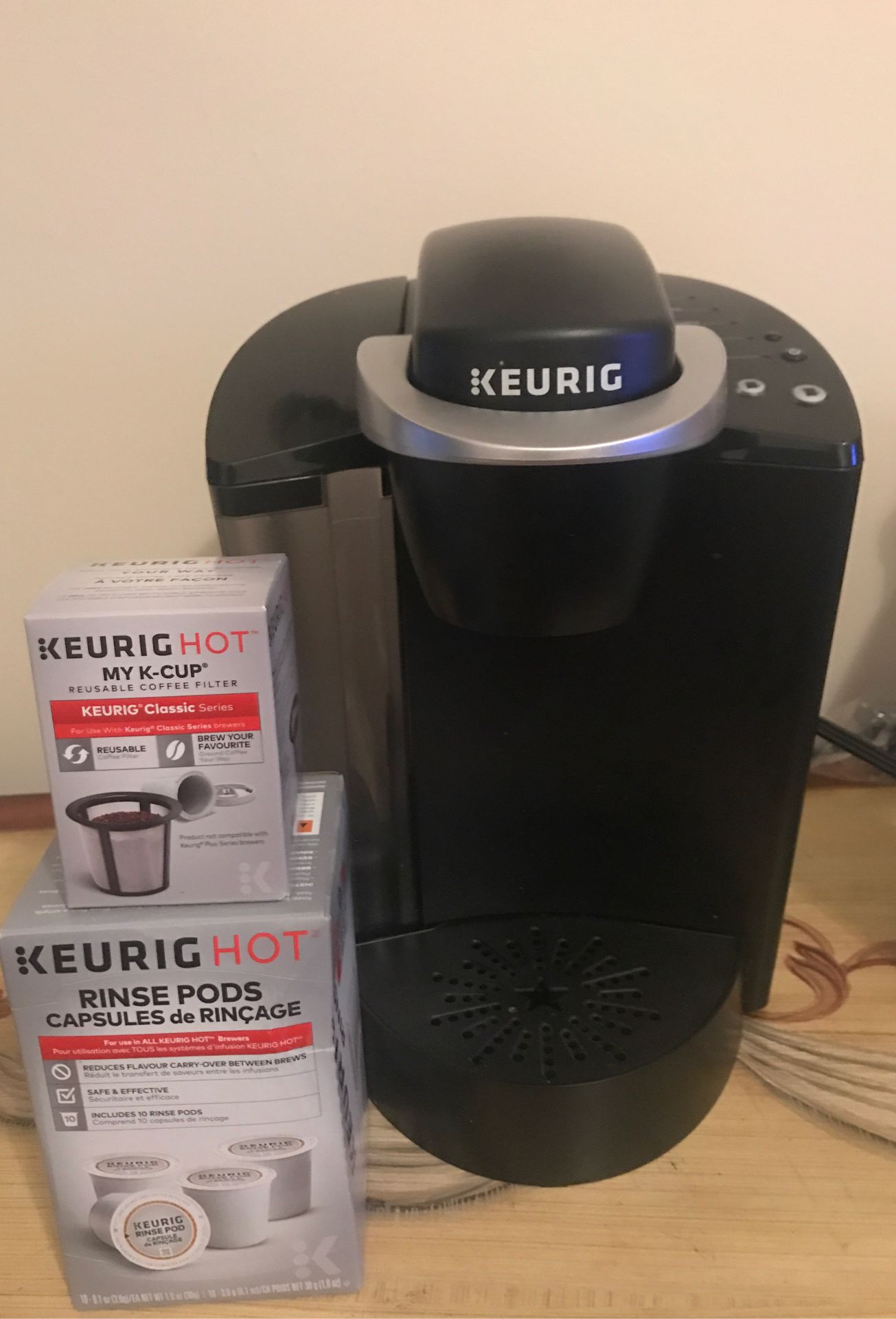 Keurig coffee maker with my k cup & rinse pods