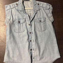 Camisa sin mangas Casual , color Celeste XS/S