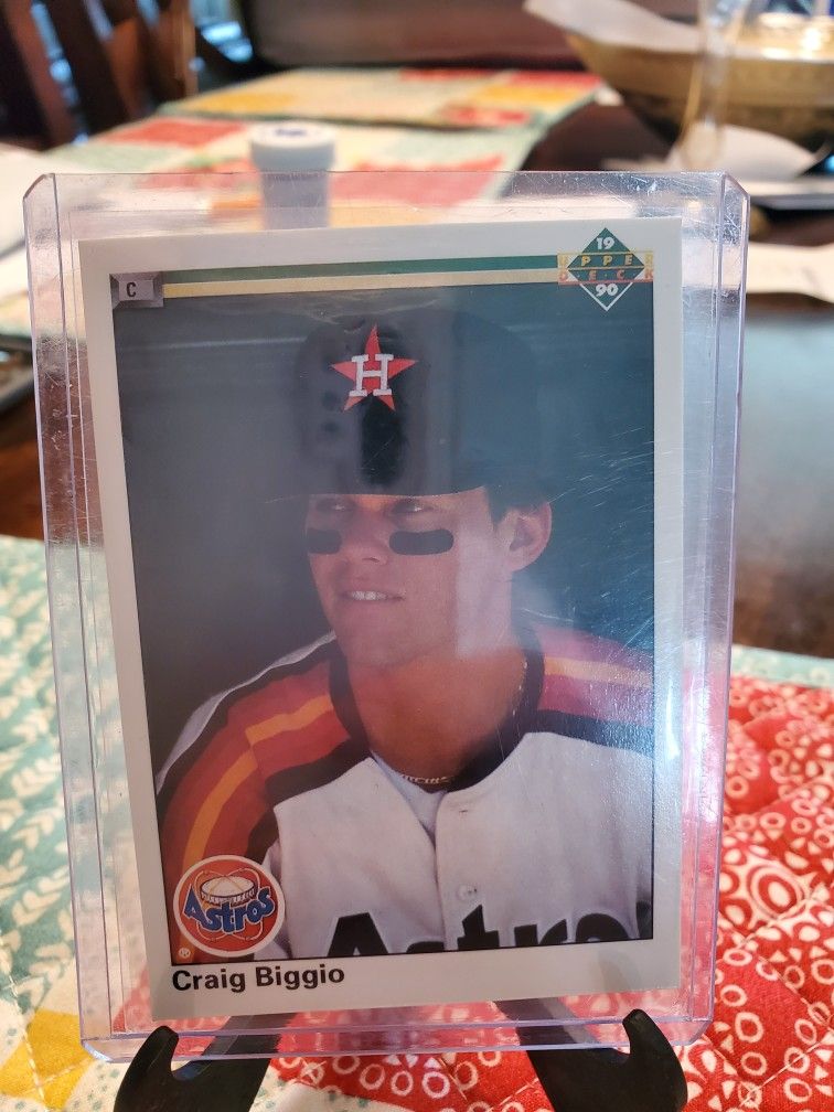 Craig Biggio Error 1990 Upper Deck No Copyright Baseball Card