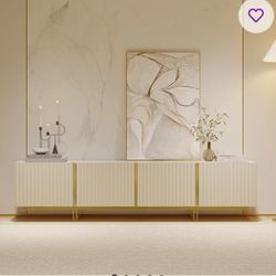 New TV Stand Fits 85 In Tv Modern White 