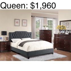Gorgeous Queen Size Complete Bedroom Set. Mattress Sold Separately 