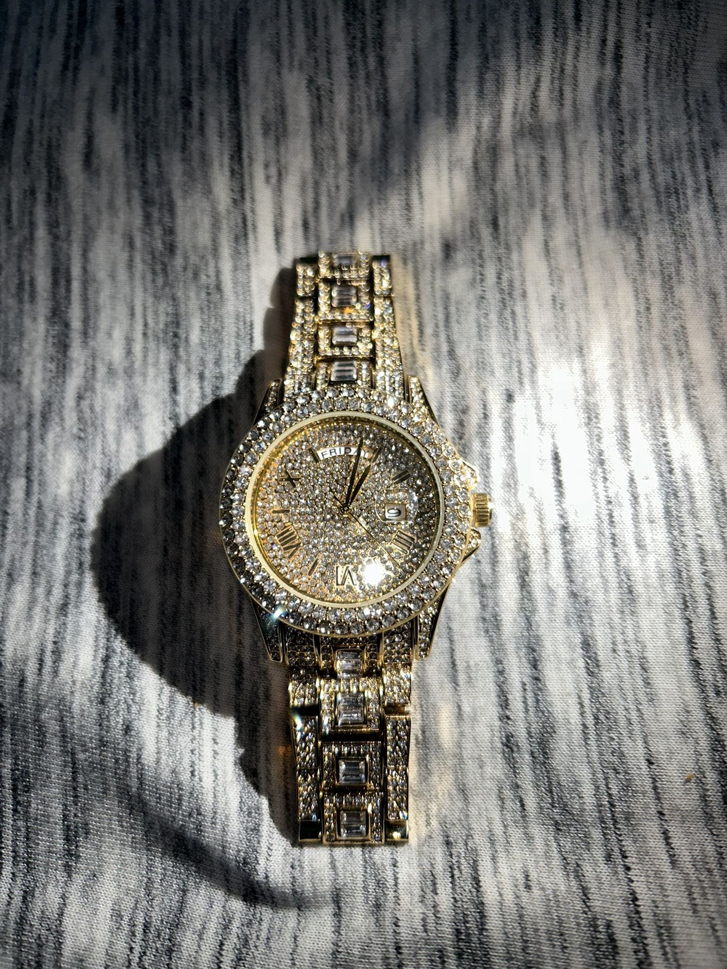 Iced Out Moissanite Watch