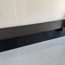 Modern Black Floating Wall-Mounted TV Console / Media Cabinet 