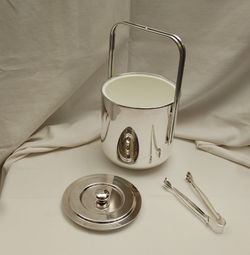 Vintage Silver Plated Maestri Ice Bucket Italy Italian Design Champagne Wine Bar 008