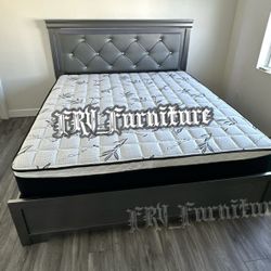 KING BED FRAME WITH MATTRESS 