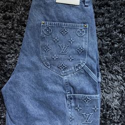 Louis Vuitton Denim Monogram Carpenter Shorts