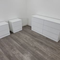 Dresser And 2 Nightstands - Cómoda Y 2 Mesitas De Mesitas De Noche 