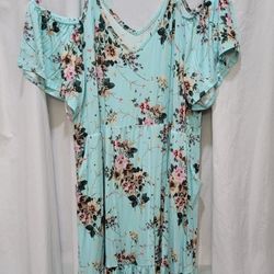 Cold Shoulder Short Summer Plus Size Dress