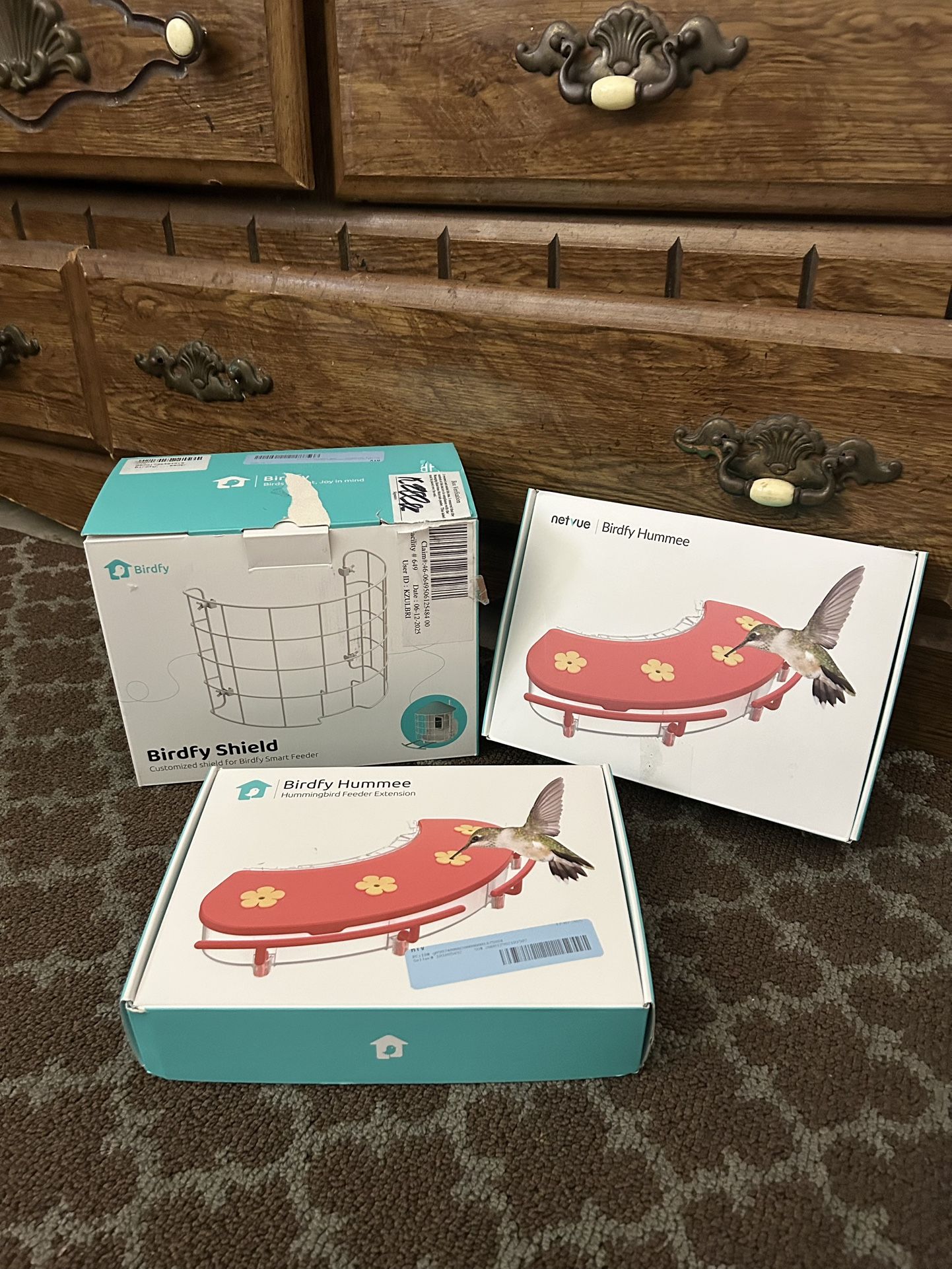 Netvue Birdfy Hummee Hummingbird Feeder & Shield Set – 3 Pc Bundle, New in Box
