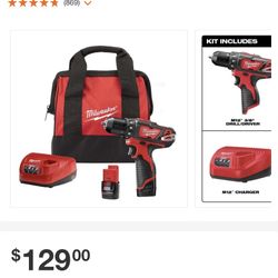 M12 12-Volt Lithium-Ion Cordless 3/8 in. Drill/Driver Kit with Two 1.5 Ah Batteries, Charger and Tool Bag