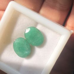 TWO Muzo Columbian Emeralds Unheated Gemstone Over 15 Carats