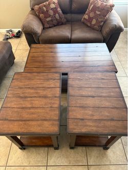2 side tables and coffee table