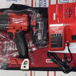 Milwaukee M18 Fuel 1/2” Mid Torque Impact w/5.0xc Battery, Charger & Bag. Model #2962-21