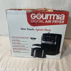 Gourmia Digital 3-Quart Air Fryer w. 8 Preset Cooking Functions, Black