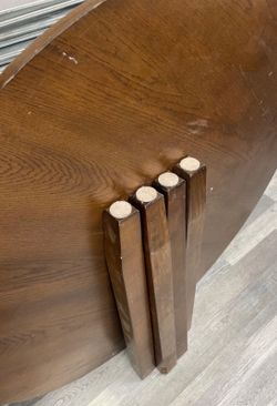 45" round wood table. W/ hardware