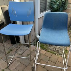 two high chairs, one plastic and one fabric $10 each