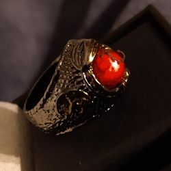 Men's Vintage 18K Black Gold Dragon Ring