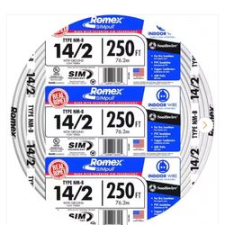 Cable Eléctrico 250 ft. 14/2 Romex SIMpull Solid