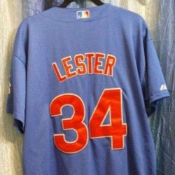 Chicago Cubs Size 48 Majestic "COOL BASE" #34 JON LESTER Jersey (Gently Used)😇 EXCELLENT CONDITION!👀🤯Please Read Description.