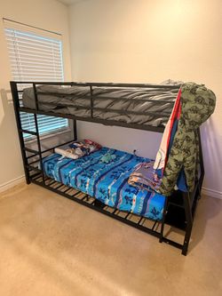 Twin bunk bed with LED lights