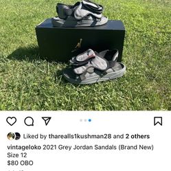 2021 Grey Jordan Sandals 