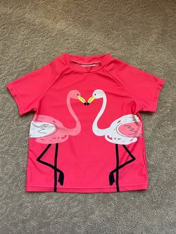 Kids Flamingo Rash Guard Swim Shirt